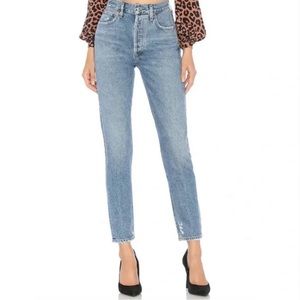 AGOLDE Feel Good High Rise Button Fly Jeans Passenger Wash 26